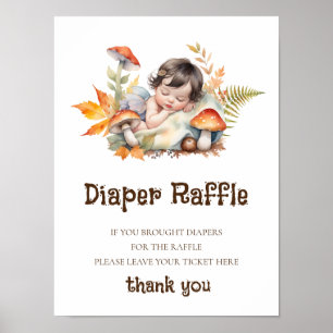 Luier Raffle Teken Baby shower Woodland Fairy Poster