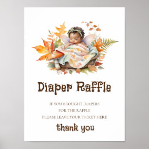 Luier Raffle Teken Baby shower Woodland Fairy Poster