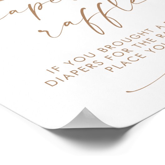 Luier Raffle teken | Boho Geslacht onthulling luie Poster (Hoek)