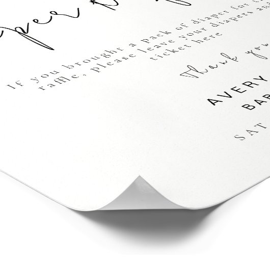 Luier Raffle teken | Boho Kleding Baby shower Poster (Hoek)