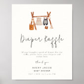 Luier Raffle teken | Boho Kleding Baby shower Poster (Voorkant)