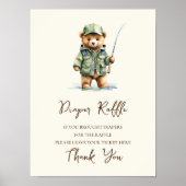 Luier Raffle Teken Een Kleine Visser Baby shower Poster (Voorkant)