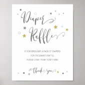 Luier Raffle Teken Genderneutraal Baby shower Poster (Voorkant)