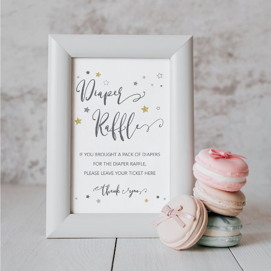 Luier Raffle Teken Genderneutraal Baby shower Poster