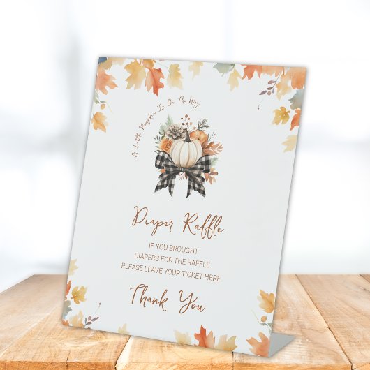 Luier Raffle Teken Little Pumpkin Herfst Baby show Reclamebord Met Voetstuk