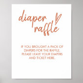 Luier Raffle teken minimale Boho hart terracotta Poster (Voorkant)