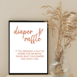 Luier Raffle teken minimale Boho hart terracotta Poster