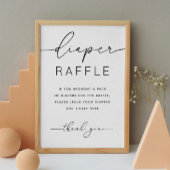 Luier Raffle teken. Minimalistisch baby shower spe Poster