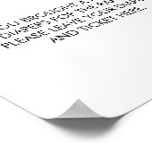 Luier Raffle teken Modern Minimalistisch Eenvoudig Poster (Hoek)