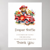 Luier Raffle teken Teddy lokaal geteeld Baby Poster (Voorkant)