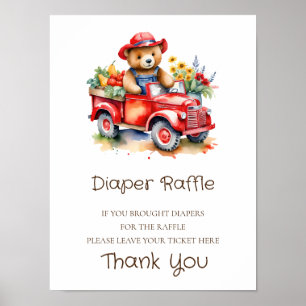 Luier Raffle teken Teddy lokaal geteeld Baby Poster