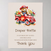 Luier Raffle teken Teddy lokaal geteeld Baby Poster (Voorkant)