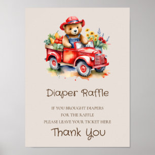 Luier Raffle teken Teddy lokaal geteeld Baby Poster