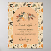 Luier Raffle Teken Winter Citrus Baby shower Poster (Voorkant)