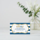 Luier Raffle Ticket, Ahoy, Nautisch, Faux Gold Informatiekaartje (Staand voorkant)