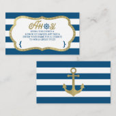 Luier Raffle Ticket, Ahoy, Nautisch, Faux Gold Informatiekaartje (Voorkant / Achterkant)