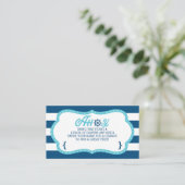 Luier Raffle Ticket, Ahoy, Nautisch, Navy, Blauwgr Informatiekaartje (Staand voorkant)