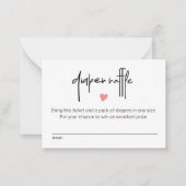 Luier Raffle Ticket Baby Meisje Roze Hart Notitiekaartje (Voorkant)