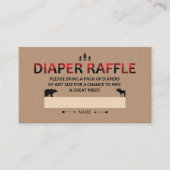 Luier Raffle Ticket Baby shower Lumberjack Plaid Informatiekaartje (Voorkant)