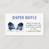 Luier Raffle Ticket, Blauw Sneakers Baby shower Informatiekaartje (Voorkant)