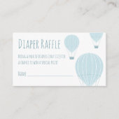 Luier Raffle Ticket Blauwe Hete Luchtballonnen Informatiekaartje (Voorkant)
