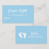 LUIER RAFFLE Ticket Blue BOY Baby shower Informatiekaartje (Voorkant / Achterkant)