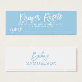 LUIER RAFFLE Ticket Blue BOY Baby shower Mini Visitekaartjes