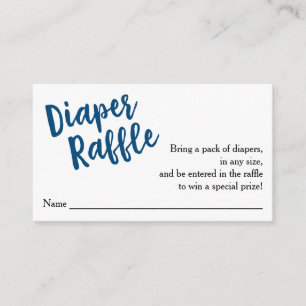 Luier Raffle Ticket-Blue Script Informatiekaartje