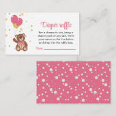 Luier Raffle Ticket Blush Roze Meisje Baby shower Informatiekaartje (Voorkant / Achterkant)
