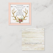 Luier Raffle Ticket Boho Deer Antlers Blush Rozen (Voorkant / Achterkant)