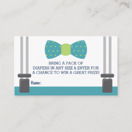 Luier Raffle Ticket, Bow Stropdas Baby shower Visitekaartje