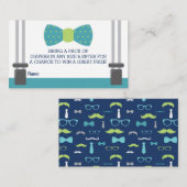 Luier Raffle Ticket, Bow Stropdas Baby shower Visitekaartje (Voorkant / Achterkant)