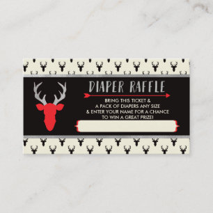 Luier Raffle Ticket, Buffalo Plaid, Baby shower Informatiekaartje