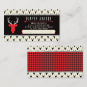 Luier Raffle Ticket, Buffalo Plaid, Baby shower Informatiekaartje (Voorkant / Achterkant)