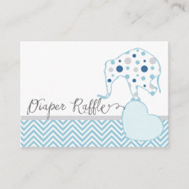 Luier Raffle Ticket Elephant Heart Baby shower Informatiekaartje
