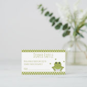Luier Raffle Ticket Groene Kikker Harten Dier Informatiekaartje (Staand voorkant)