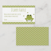 Luier Raffle Ticket Groene Kikker Harten Dier Informatiekaartje (Voorkant / Achterkant)