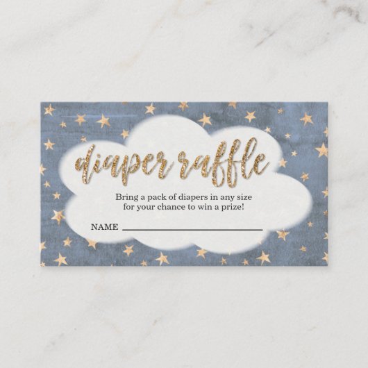 Luier Raffle Ticket Insert voor Boy's Baby shower Informatiekaartje (Voorkant)