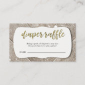 Luier Raffle Ticket Insert voor rustieke uitnodigi Informatiekaartje (Voorkant)