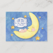 Luier Raffle Ticket LOVE Moon n Back Baby shower Informatiekaartje (Achterkant)