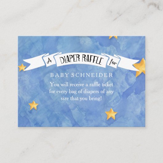 Luier Raffle Ticket LOVE Moon n Back Baby shower Informatiekaartje (Voorkant)