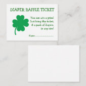 Luier Raffle Ticket Lucky Shamrock Genderneutraal Informatiekaartje (Voorkant / Achterkant)