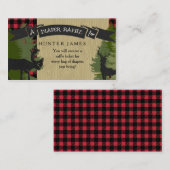Luier Raffle Ticket Lumberjack Deer Antlers Boy Informatiekaartje (Voorkant / Achterkant)