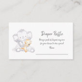 Luier Raffle Ticket Moderne Baby Olifant Informatiekaartje (Voorkant)