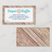 Luier Raffle Ticket, Nautisch, Blauw, Aqua Informatiekaartje (Voorkant / Achterkant)