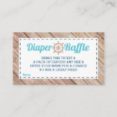 Luier Raffle Ticket, Nautisch, Blauw, Aqua Informatiekaartje (Voorkant)