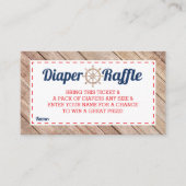 Luier Raffle Ticket, nautisch, blauw, rood Informatiekaartje (Voorkant)