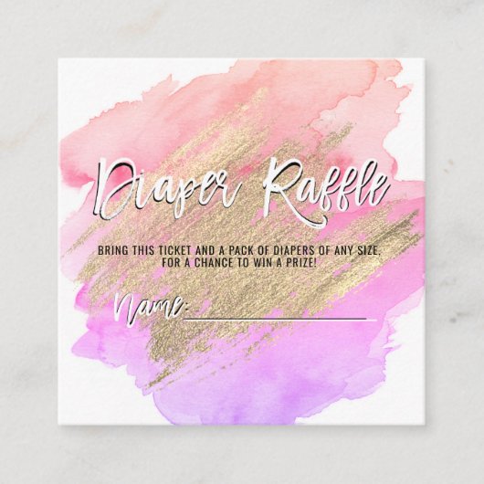 LUIER RAFFLE Ticket Pink Gold BOY Baby shower Informatiekaartje (Voorkant)