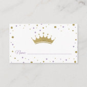 Luier Raffle Ticket, Prinses, Paarse Informatiekaartje (Achterkant)