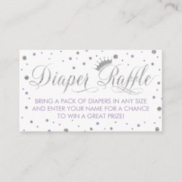 Luier Raffle Ticket, Prinses, Paarse Informatiekaartje